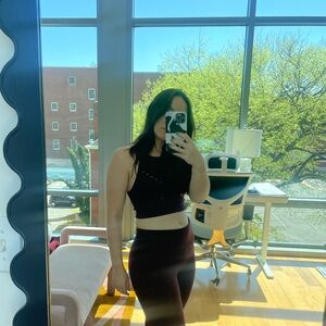 Burgandy Athleta Cropped Tank Top/Sports Bra